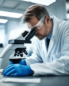 Medical researcher studying male performance factors